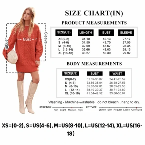 🆕Oversized Cable Knit Chunky Dress - Picture 2 of 2